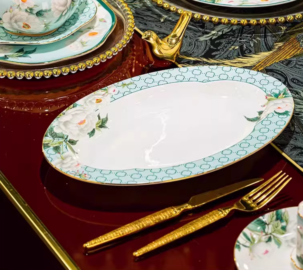 Celadon Floral Table Service