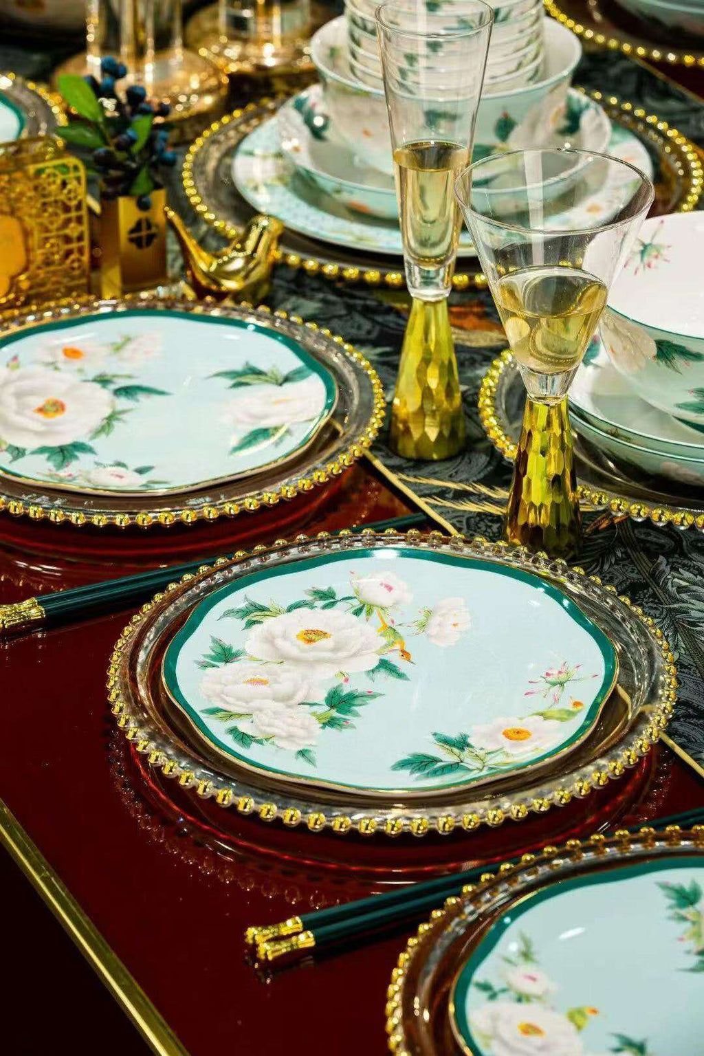 Celadon Floral Table Service