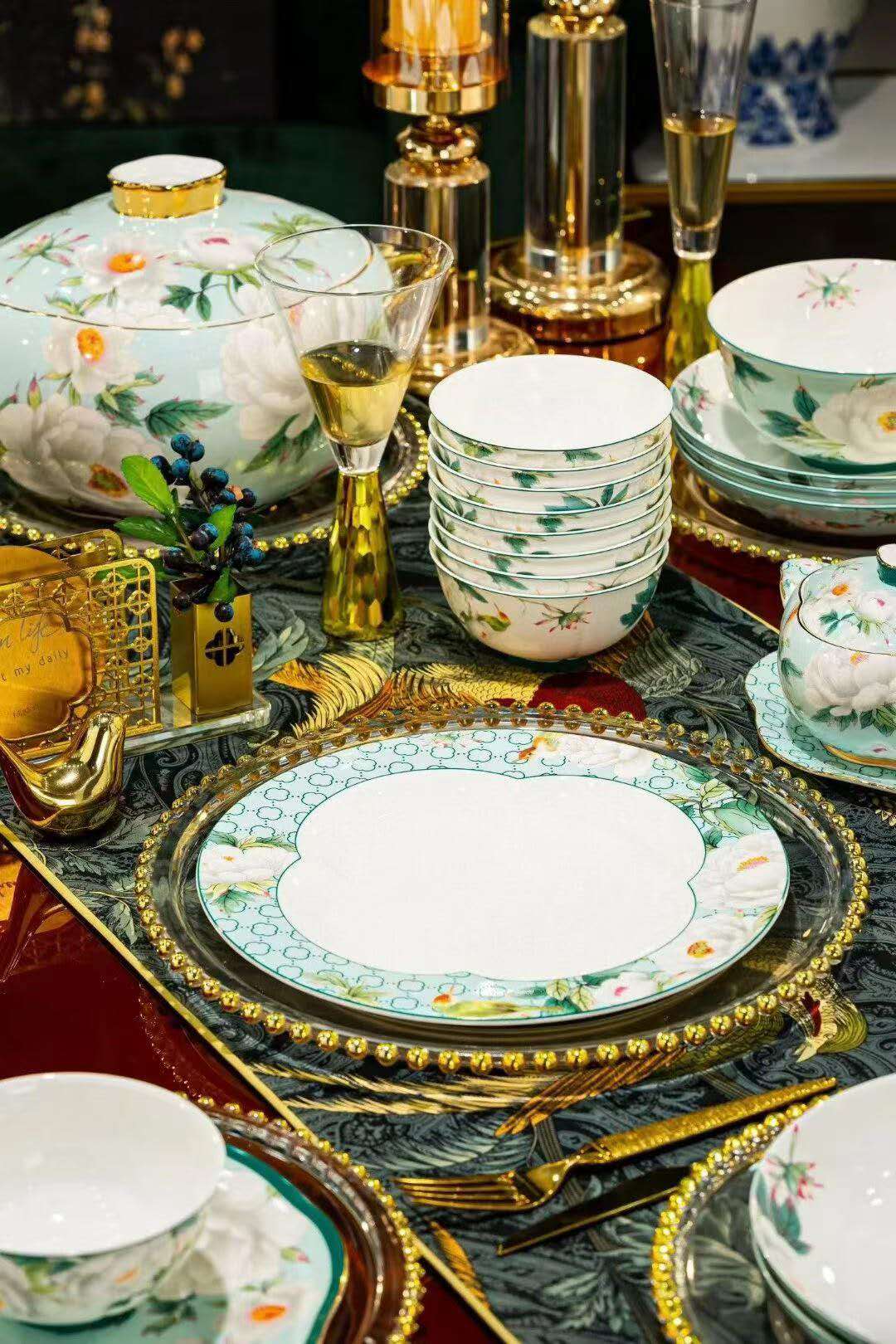 Celadon Floral Table Service