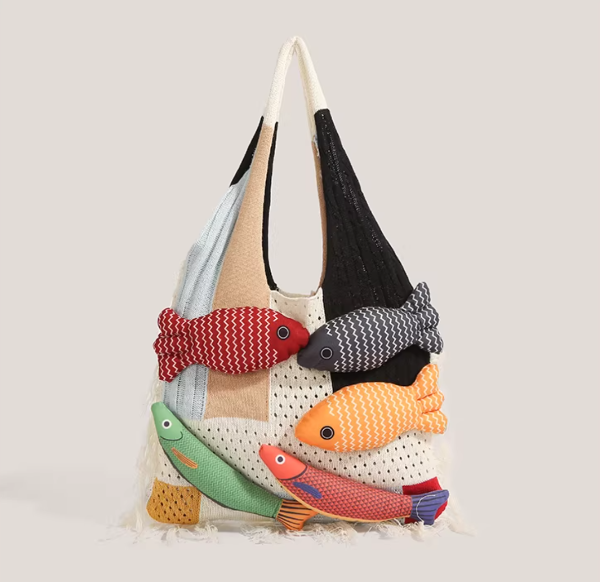 Designer Knitted Fish Bag (Available in 4 Colors)