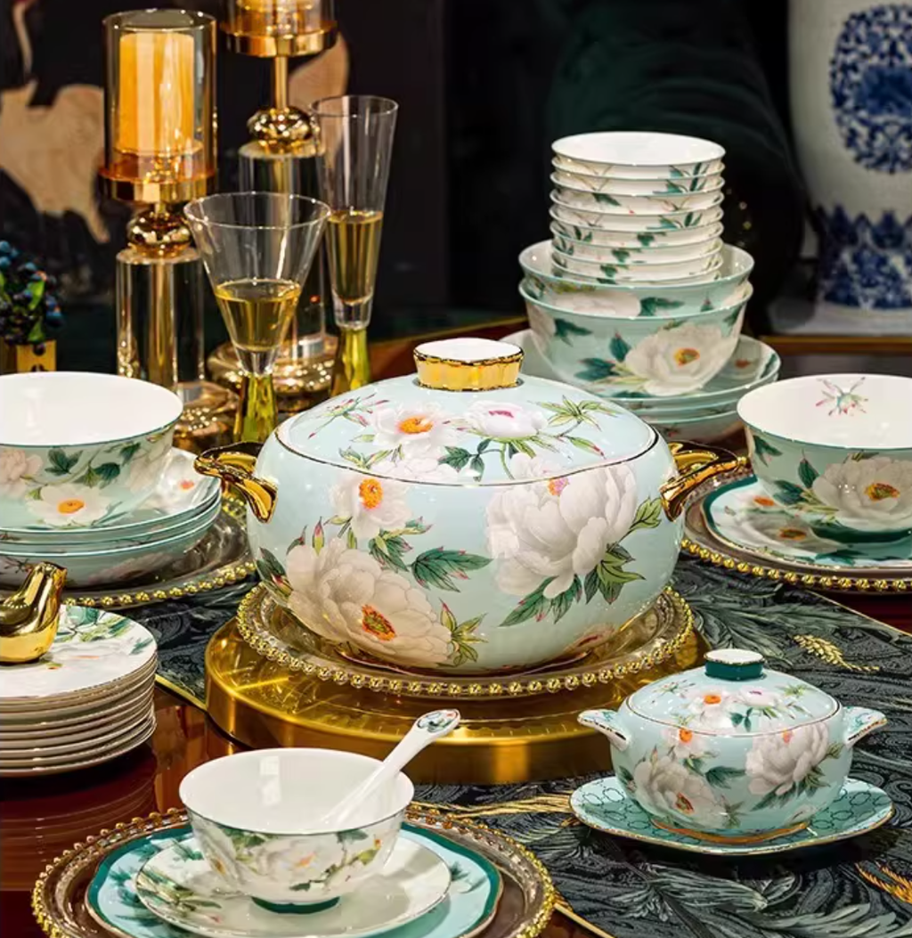 Celadon Floral Table Service