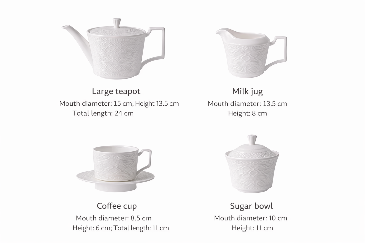 Relief Rim Tea Service Set No. 02